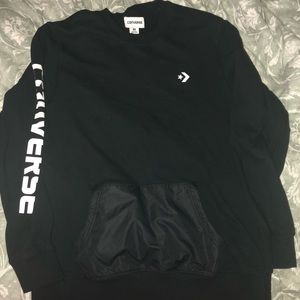 Black converse crewneck with pocket
